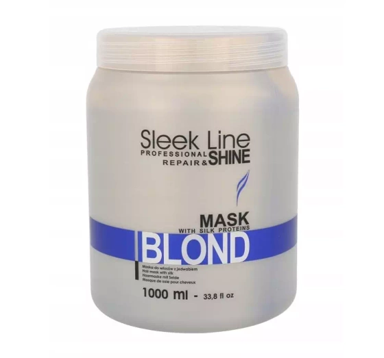 Kliknij na zdjęcie, aby je powiększyć STAPIZ SLEEK LINE BLOND HAARMASKE MIT SEIDE FÜR BLONDES GRAUES UND BLONDIERTES HAAR 1000ML