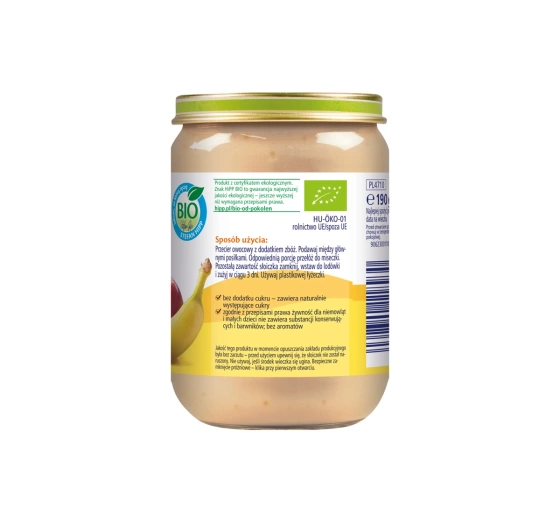 Kliknij na zdjęcie, aby je powiększyć HiPP Bio Gläschen-Dessert nach dem 4. Monat Äpfel und Bananen mit Biskuit 190 g