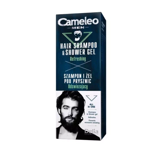 Kliknij na zdjęcie, aby je powiększyć Delia Cosmetics Cameleo Men 2-in-1-Shampoo für Haare und Bart 150 ml