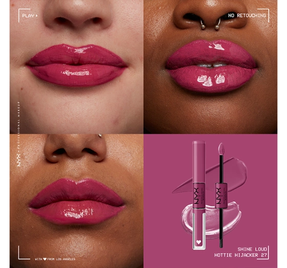 Kliknij na zdjęcie, aby je powiększyć NYX Professional Makeup Shine Loud Flüssiger Lippenstift 27 Hottie Hijacker 6,8 ml