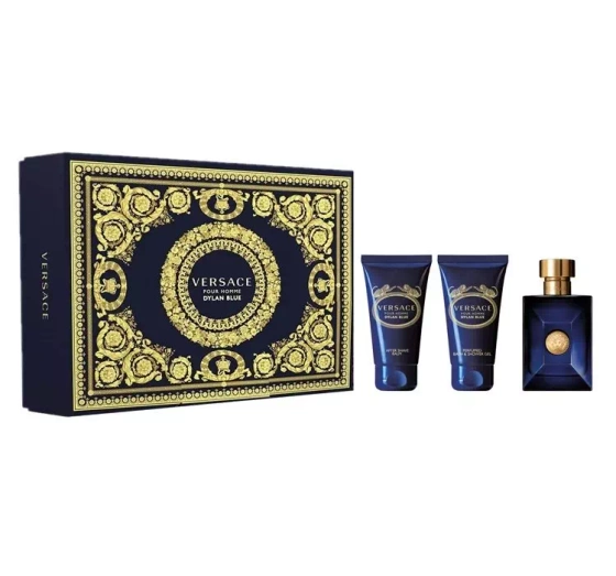 VERSACE DYLAN BLUE POUR HOMME EDT SPRAY 50ML + DUSCHGEL + AFTER SHAVE LOTION SET