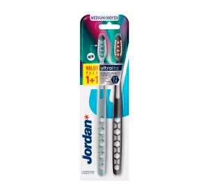 Jordan Ultralite Zahnbürste, Medium, 2 Stück