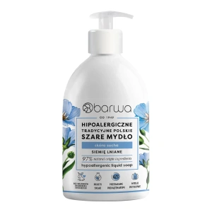 Barwa Hipoalergiczna Traditionelle polnische graue Flüssigseife mit Leinsamen 500 ml