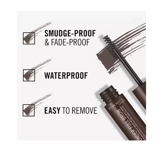 Kliknij na zdjęcie, aby je powiększyć Rimmel Wonder’Full Brow 24H Augenbrauen-Mascara Farbe 003 Dark