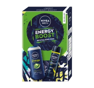 NIVEA MEN Energy Boost Geschenkset für Männer Duschgel + Antitranspirant Spray