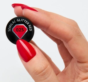 SEMILAC UV HYBRID NAGELLACK GLITTER RED 025