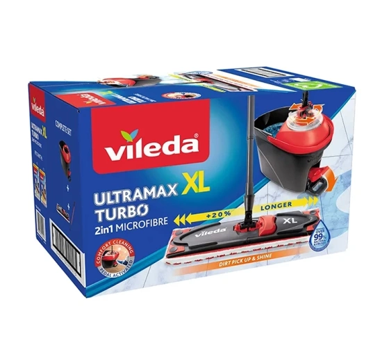 Vileda Ultramax Turbo XL 2in1 Microfibre Flachmopp mit Eimer