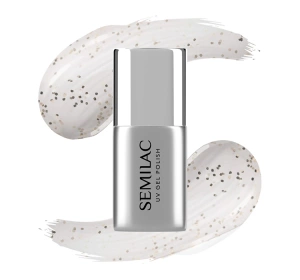 Semilac TrendyLicious Top No Wipe mit goldenen Glitzerpartikeln T33 Old Money 7 ml