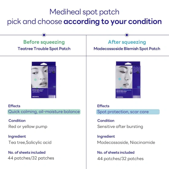 Kliknij na zdjęcie, aby je powiększyć Mediheal Derma Clear Madecassoside Blemish Spot Patch Pickel-Pflaster 44 Stück
