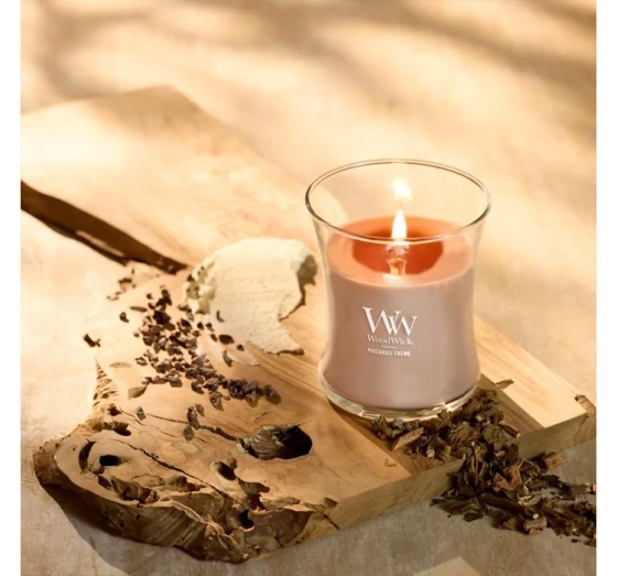 Woodwick Medium Jar Candle Duftkerze Patchouli Creme 275 g