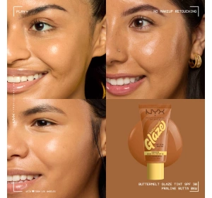 NYX Professional Makeup Buttermelt Glaze Creme-Foundation mit SPF30 06 Praline Butta 30 ml 