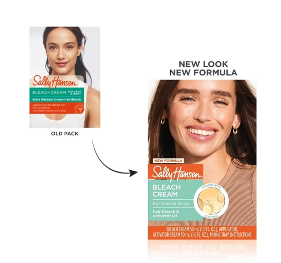 Kliknij na zdjęcie, aby je powiększyć Sally Hansen Set zum Aufhellen der Gesichts- und Körperbehaarung: Creme 50 ml + Aktivator 50 ml