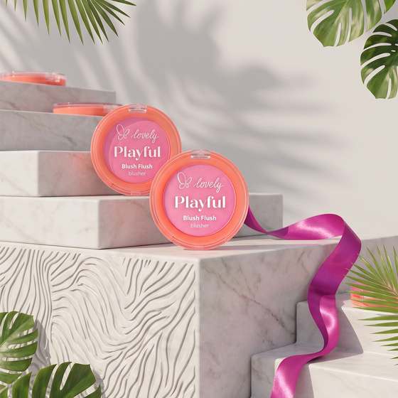 Kliknij na zdjęcie, aby je powiększyć Lovely Playful Blush Flush – cremig-pudriges Rouge 01 Girly 7 g