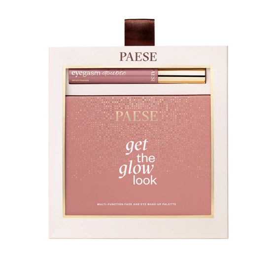 Paese Double Glow Look Make-up-Geschenkset Wimperntusche 2in1 Eyegasm Double Serum Mascara 9 ml + Palette Get The Glow Look 16 g