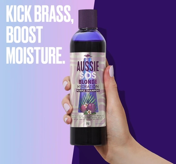 Kliknij na zdjęcie, aby je powiększyć Aussie SOS Blonde Hydration – violettes Tönungsshampoo für blondes Haar, 490 ml