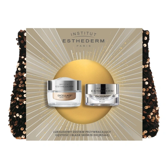 Kliknij na zdjęcie, aby je powiększyć Institut Esthederm Excellage Kosmetikset Gesichtscreme 50 ml + Augencreme 15 ml + Kosmetiktasche