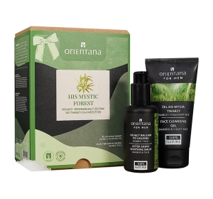 Orientana His Mystic Forest Beruhigend-regenerierendes Gesichtsset für Männer Gesichtsreinigungsgel 100 ml + Aftershave-Balsam 75 ml