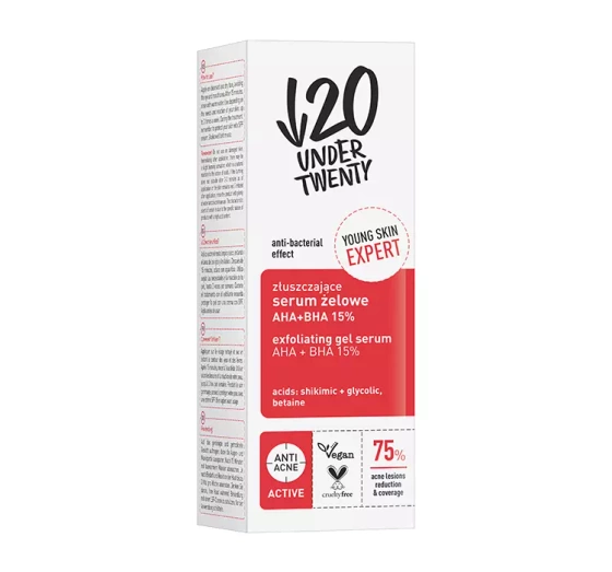 UNDER TWENTY ANTI ACNE ACTIVE GELSERUM AHA + BHA 15% 30ML