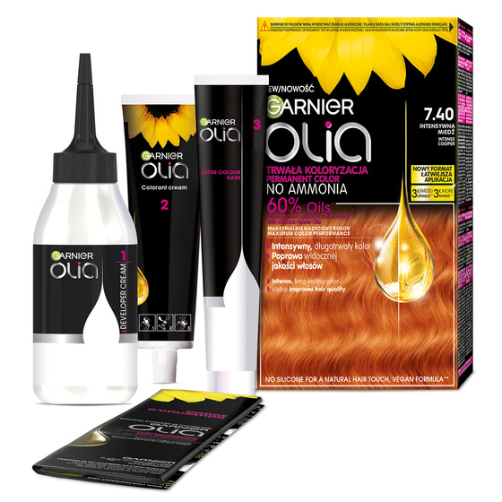GARNIER OLIA PERMANENTE HAARFARBE OHNE AMMONIAK 7.40 INTENSIVER KUPFER