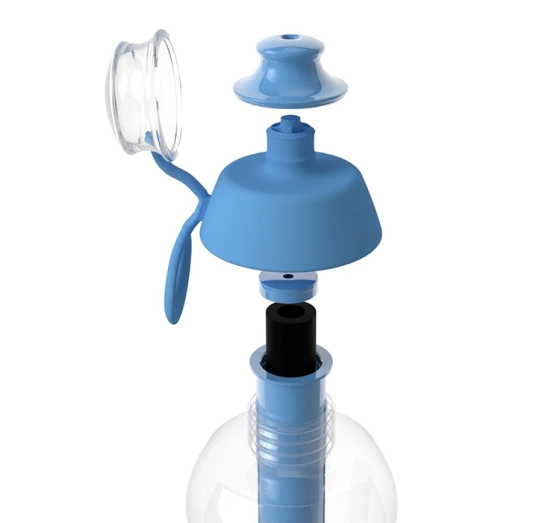 Dafi Soft Wasserflasche mit Aktivkohlefilter 0,5 l Blau