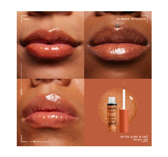 NYX PROFESSIONAL MAKEUP BUTTER GLOSS BLING LIPGLOSS 03 PRICEY 8ML