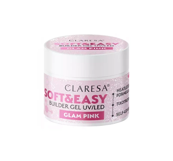 CLARESA SOFT & EASY AUFBAUGEL UV/LED GLAM PINK 12G