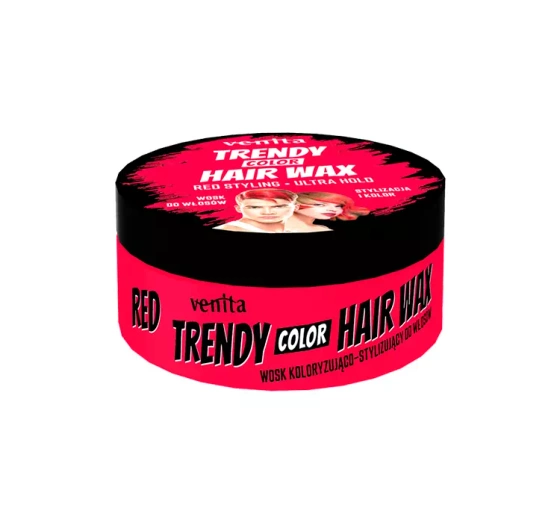 Kliknij na zdjęcie, aby je powiększyć VENITA TRENDY COLOR HAIR WAX – FARB- UND STYLINGWACHS FÜR DAS HAAR, ROT, 75 G