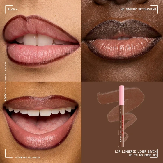 NYX Professional Makeup Lip Lingerie Wasserfester Lippenkonturenstift mit Tint 06 Up To No Good 1 ml