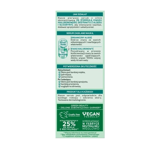 GARNIER HYALURONIC ALOE SUPER FEUCHTIGKEITSSPENDENDES SERUM 30ML
