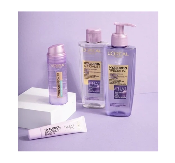 Kliknij na zdjęcie, aby je powiększyć LOREAL HYALURON SPECIALIST AUFFÜLLENDES UND FEUCHTIGKEITSSPENDENDES GEL 50ML