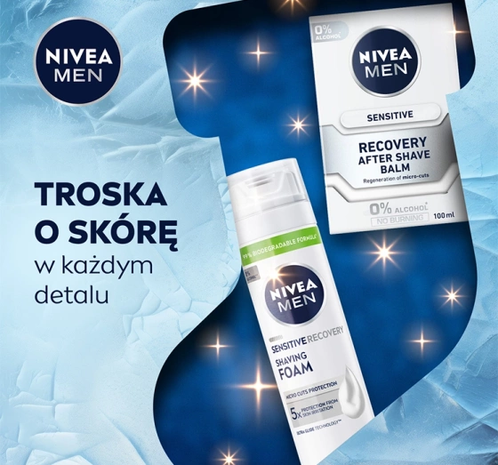 NIVEA MEN Feel Recovered Sensitive Duo Geschenkset für Männer Rasierschaum + Aftershave-Balsam