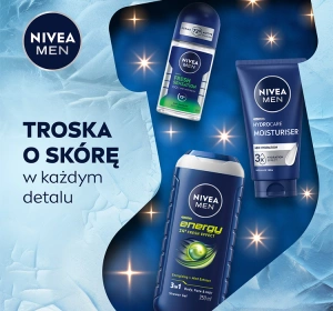 NIVEA MEN Feel Recharged Performance Set Geschenkset für Männer Duschgel 250 ml + Gesichtscreme 75 ml + Antitranspirant Roll-on 50 ml + Socken