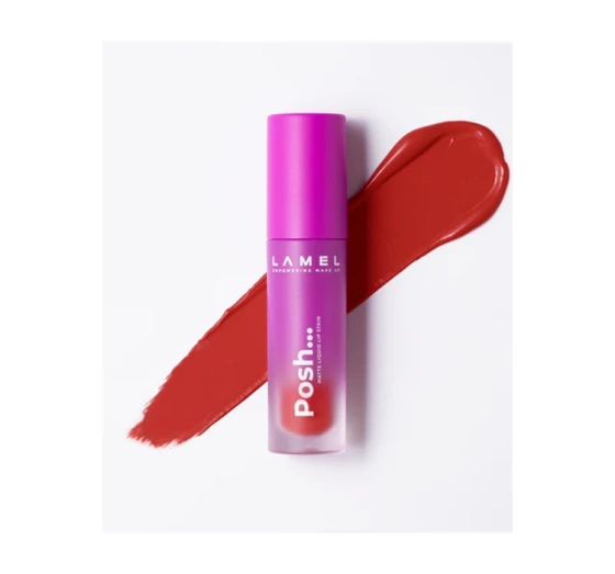 Kliknij na zdjęcie, aby je powiększyć LAMEL COSMETICS POSH MATTE LIQUID LIP STAIN LIPPENSTIFT 406 RUBY RED 4ML