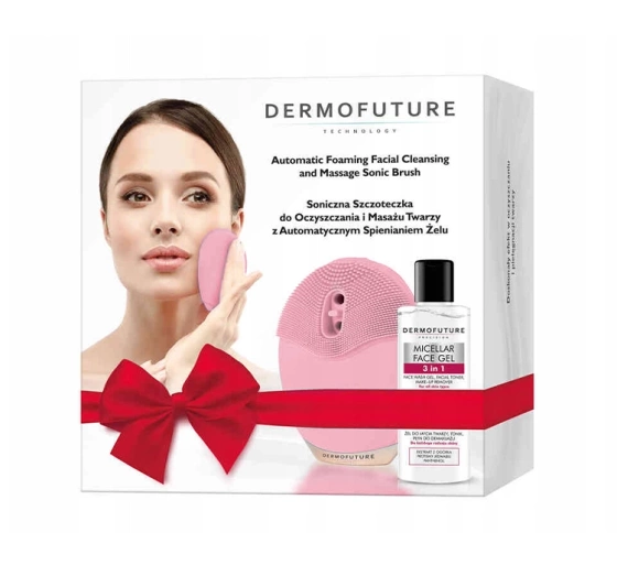 Dermofuture Schallbürste mit automatisch schäumendem Rosa + Mizellengel 150ml