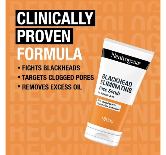 Kliknij na zdjęcie, aby je powiększyć Neutrogena Blackhead Eliminating Face Scrub 2% Salicylic Acid Gesichtspeeling mit Salicylsäure 150 ml