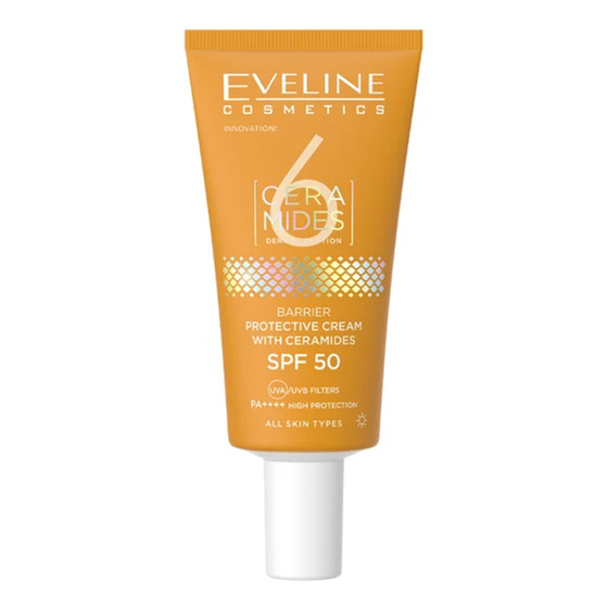 Kliknij na zdjęcie, aby je powiększyć Eveline Cosmetics 6 Ceramides schützende Creme für das Gesicht mit Ceramiden, LSF 50, 30 ml