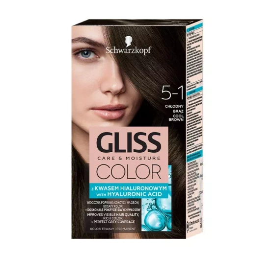 Kliknij na zdjęcie, aby je powiększyć GLISS CARE & MOISTURE COLOR HAARFARBE MIT HYALURONSÄURE 5-1