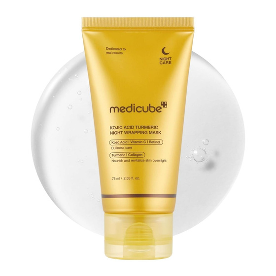 Medicube Kojic Acid Turmeric Night Wrapping Mask – strahlende Peel-off-Gesichtsmaske für die Nacht mit Kojisäure, 75 ml