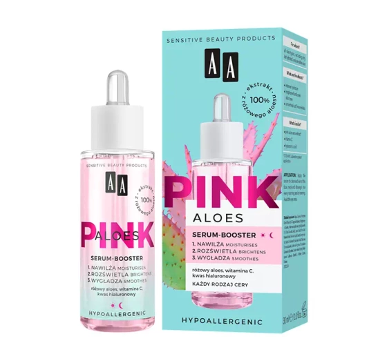 AA PINK ALOES INTENSIV FEUCHTIGKEITSSPENDENDES SERUM-BOOSTER FÜR DAS GESICHT 30ML