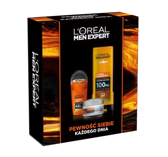 Kliknij na zdjęcie, aby je powiększyć L'Oréal Paris Men Expert Geschenkset Duschgel Hydra Energetic 400 ml + Creme Hydra 50 ml + Thermic Resist Antitranspirant Roll-On 50 ml