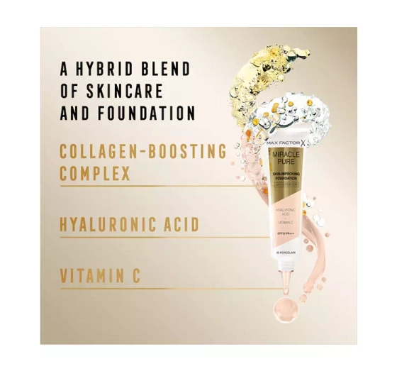 Kliknij na zdjęcie, aby je powiększyć MAX FACTOR MIRACLE PURE FOUNDATION ZUR VERBESSERUNG DES HAUTZUSTANDS 55 BEIGE 30ML