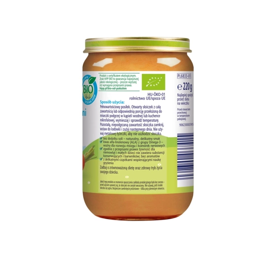 Kliknij na zdjęcie, aby je powiększyć HiPP Bio Menü nach dem 9. Monat – Nockerln mit Tomaten und Kalbfleisch 220g