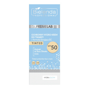 Bielenda Professional Supremelab Hydra Glow schützende Hydro-Gesichtscreme mit CC-Tönungsformel SPF50 40 ml