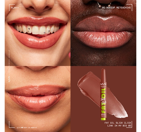 Kliknij na zdjęcie, aby je powiększyć NYX PROFESSIONAL MAKEUP FAT OIL SLICK CLICK LIPPENBALSAM 05 LINK IN MY BIO 2G