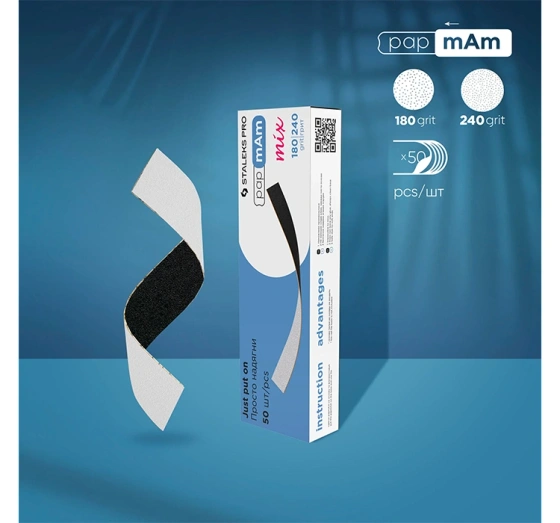 Staleks Pro Just Put On Austauschbare doppelseitige Feilen papmAm Mix Expert 22 180/240 grit 50 Stück