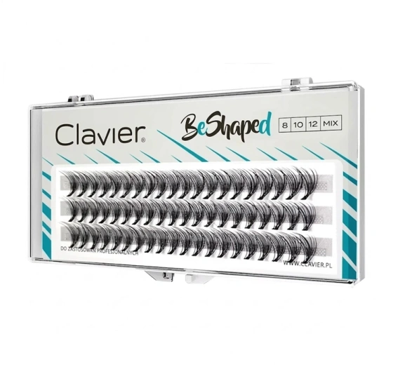 Kliknij na zdjęcie, aby je powiększyć Clavier BeShaped Mix aus künstlichen Wimpernbüscheln 8, 10, 12 mm, B-Winkel