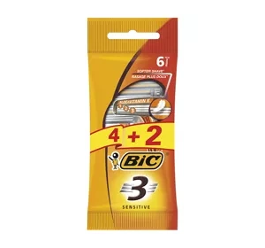 BIC 3 Sensitive Einwegrasierer für Männer 6 Stück