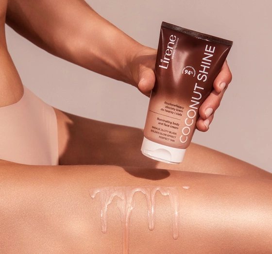 LIRENE COCONUT SHINE AUFLEUCHTENDE GOLDENE GESICHTS- UND KÖRPERCREME 150ML
