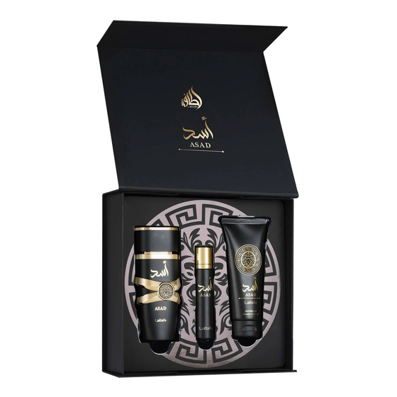 Lattafa Asad Eau de Parfum Spray 100 ml + 12 ml + Duschgel 100 ml