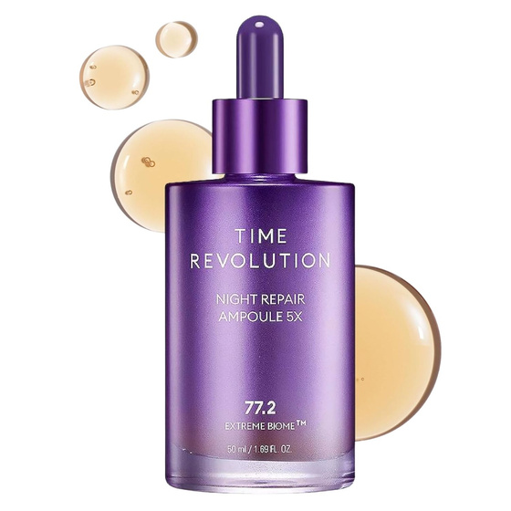 Kliknij na zdjęcie, aby je powiększyć Missha Time Revolution Night Repair Ampoule 5x straffendes Serum mit fermentiertem Bifida-Lysat 50 ml